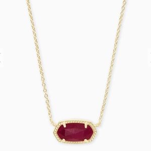 Kendra Scott | Elisa Gold Pendant Necklace Maroon